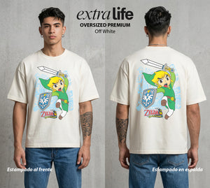 La Leyenda de la Princesa | El Heroe Legendario #04306 - Playera Oversized Premium | Off White - Foto en modelo