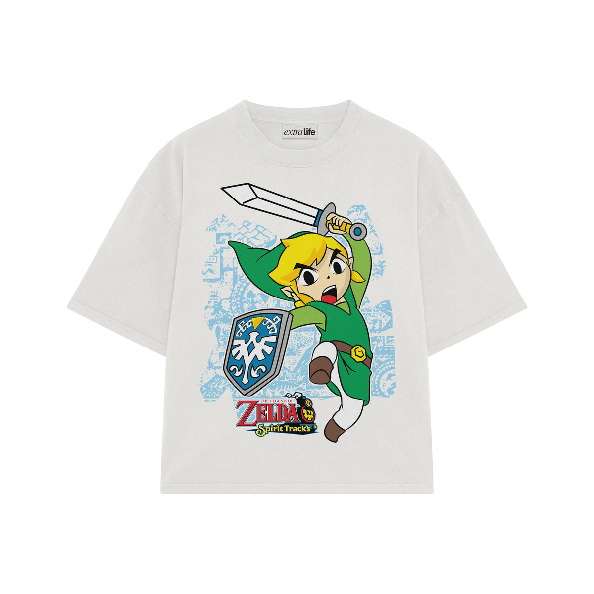 Playera streetwear premium de anime y gaming ExtraLife MX, corte oversized drop shoulder ligero y fresco en color Deep Black y Off-White, moda urbana mexicana de culto.