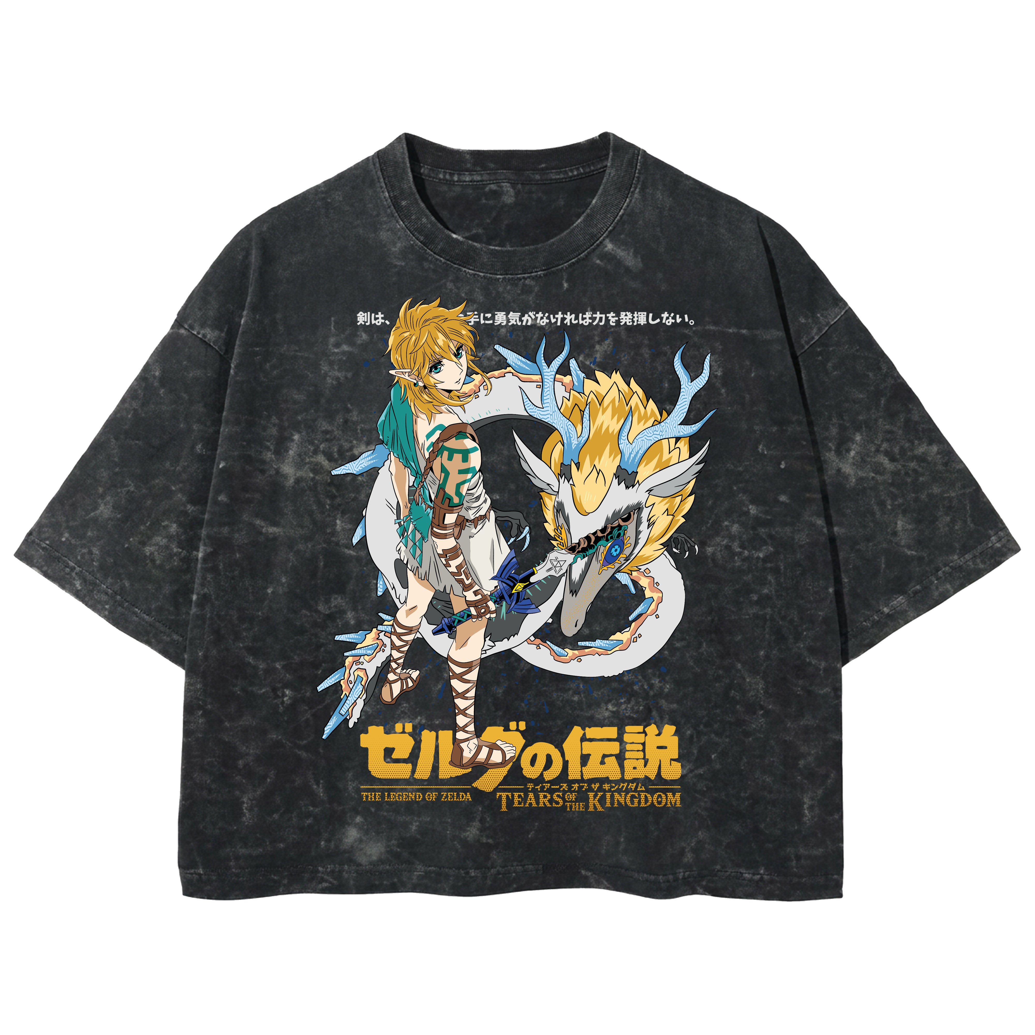 Playera streetwear premium de anime y gaming ExtraLife MX, corte boxy deluxe mineral wash heavyweight en color Acid Wash, moda urbana mexicana de culto.