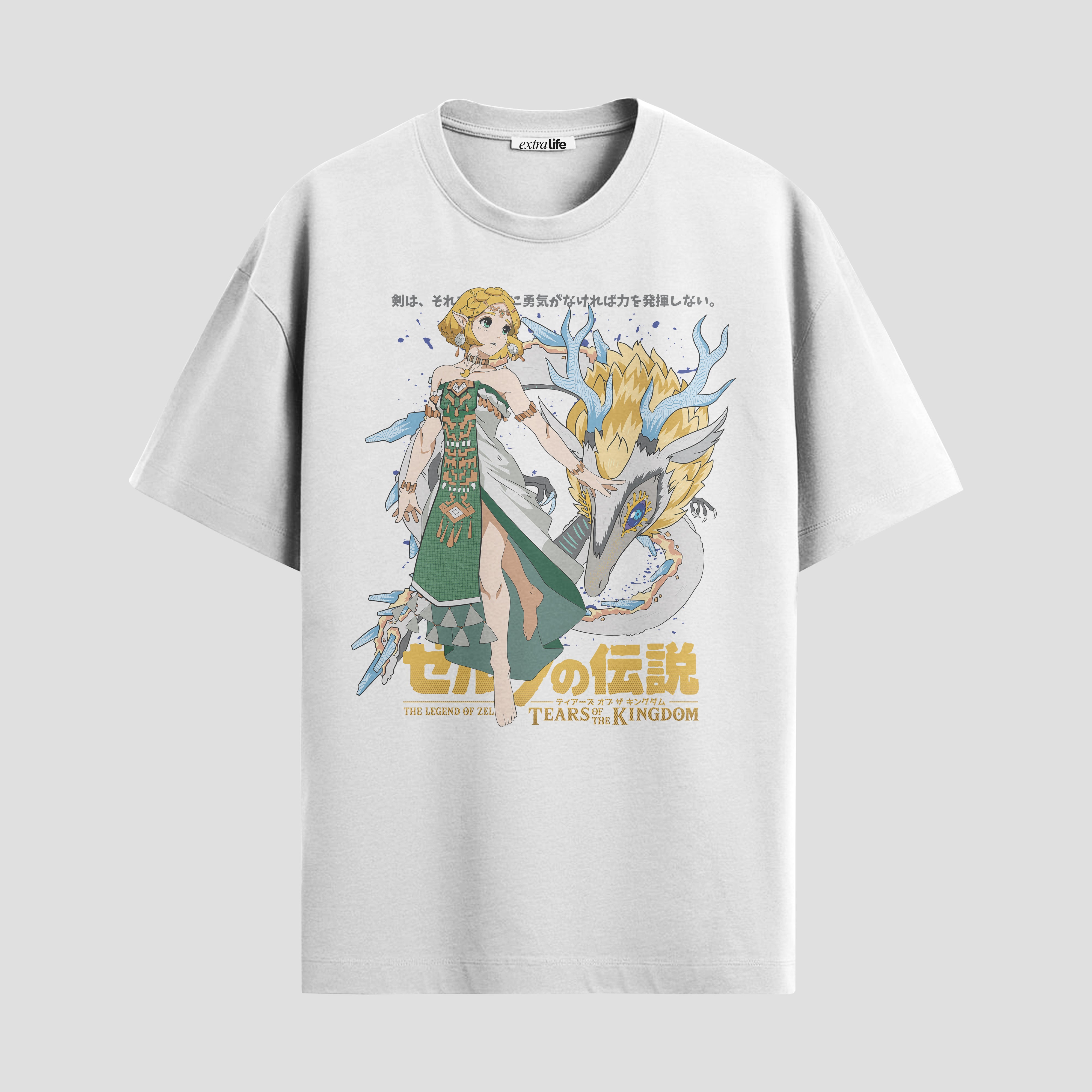 Playera urbana de anime y gaming ExtraLife MX, corte Standard Fit unisex ligero y transpirable en color Deep Black y Pure White, ropa de uso diario para gym y casual.