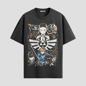 Playera urbana de anime y gaming ExtraLife MX, corte Standard Fit unisex ligero y transpirable en color Deep Black y Pure White, ropa de uso diario para gym y casual.