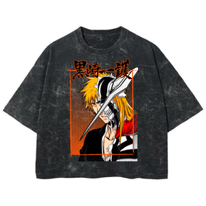 Playera streetwear premium de anime y gaming ExtraLife MX, corte boxy deluxe mineral wash heavyweight en color Acid Wash, moda urbana mexicana de culto.