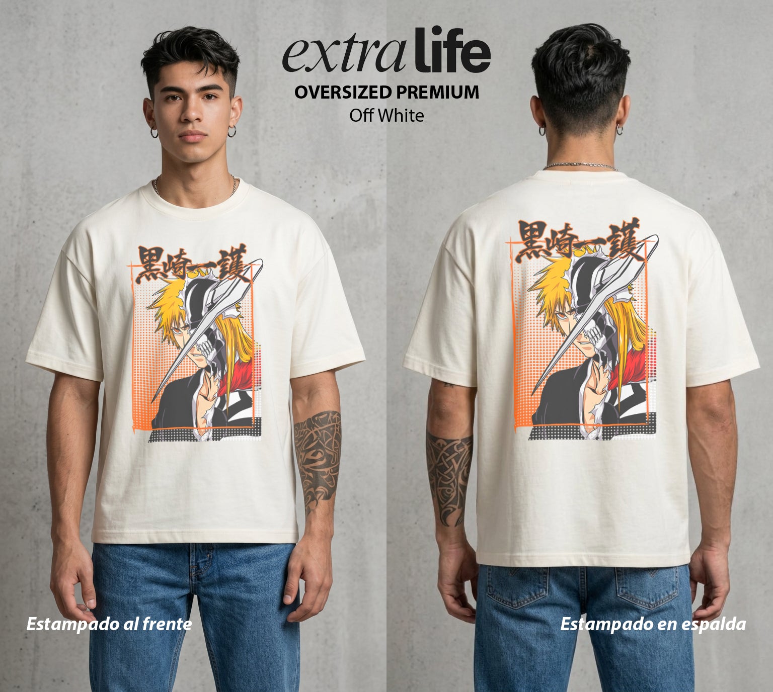 El Precio de la Alquimia | La Pereza del Acero #04317 - Playera Oversized Premium | Off White - Foto en modelo