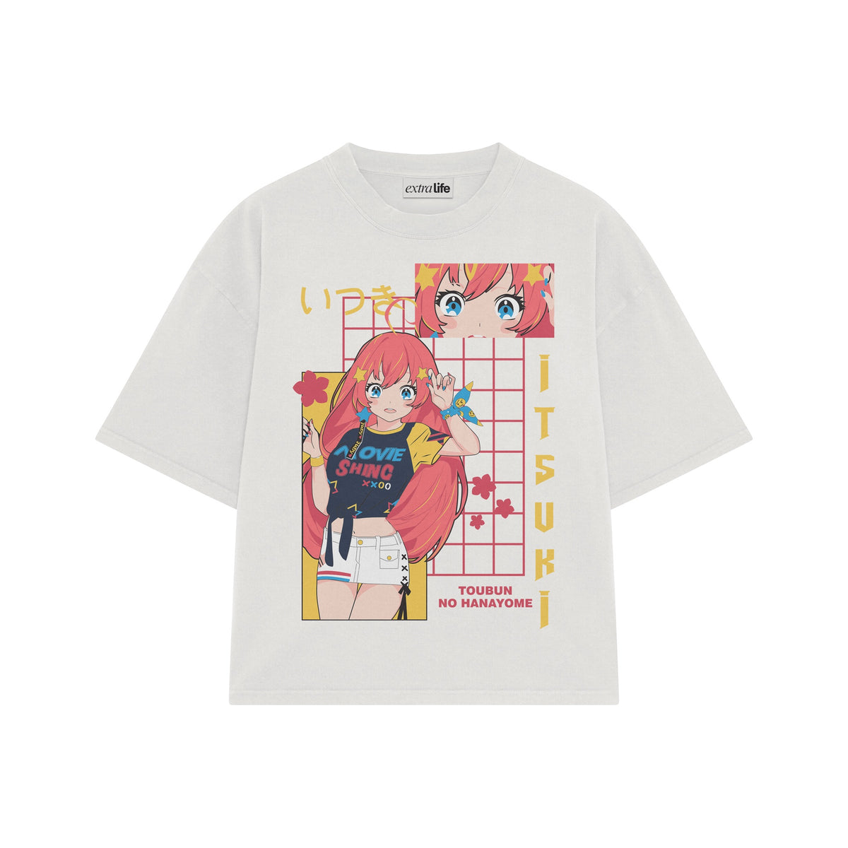 Playera streetwear premium de anime y gaming ExtraLife MX, corte oversized drop shoulder ligero y fresco en color Deep Black y Off-White, moda urbana mexicana de culto.