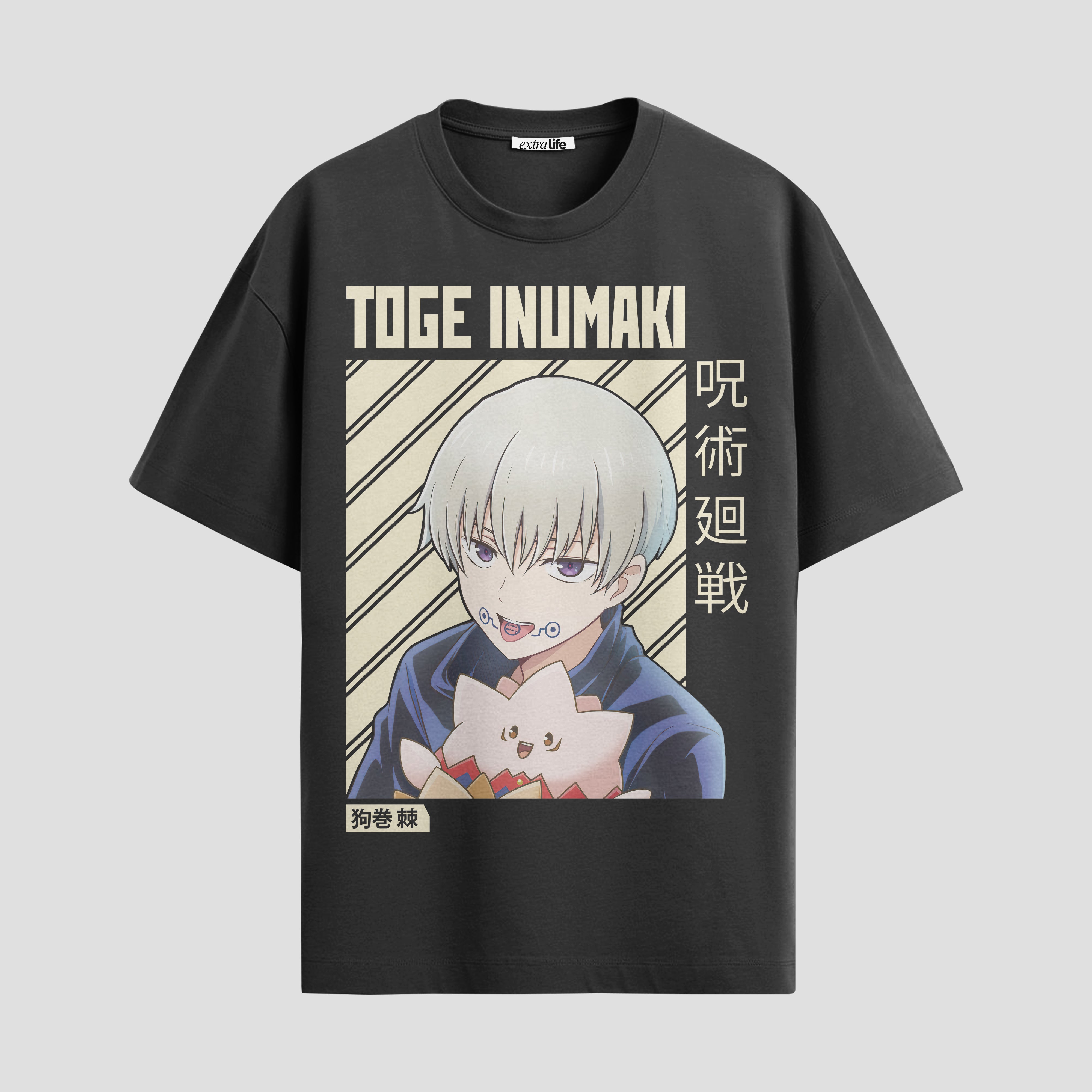 Playera urbana de anime y gaming ExtraLife MX, corte Standard Fit unisex ligero y transpirable en color Deep Black y Pure White, ropa de uso diario para gym y casual.