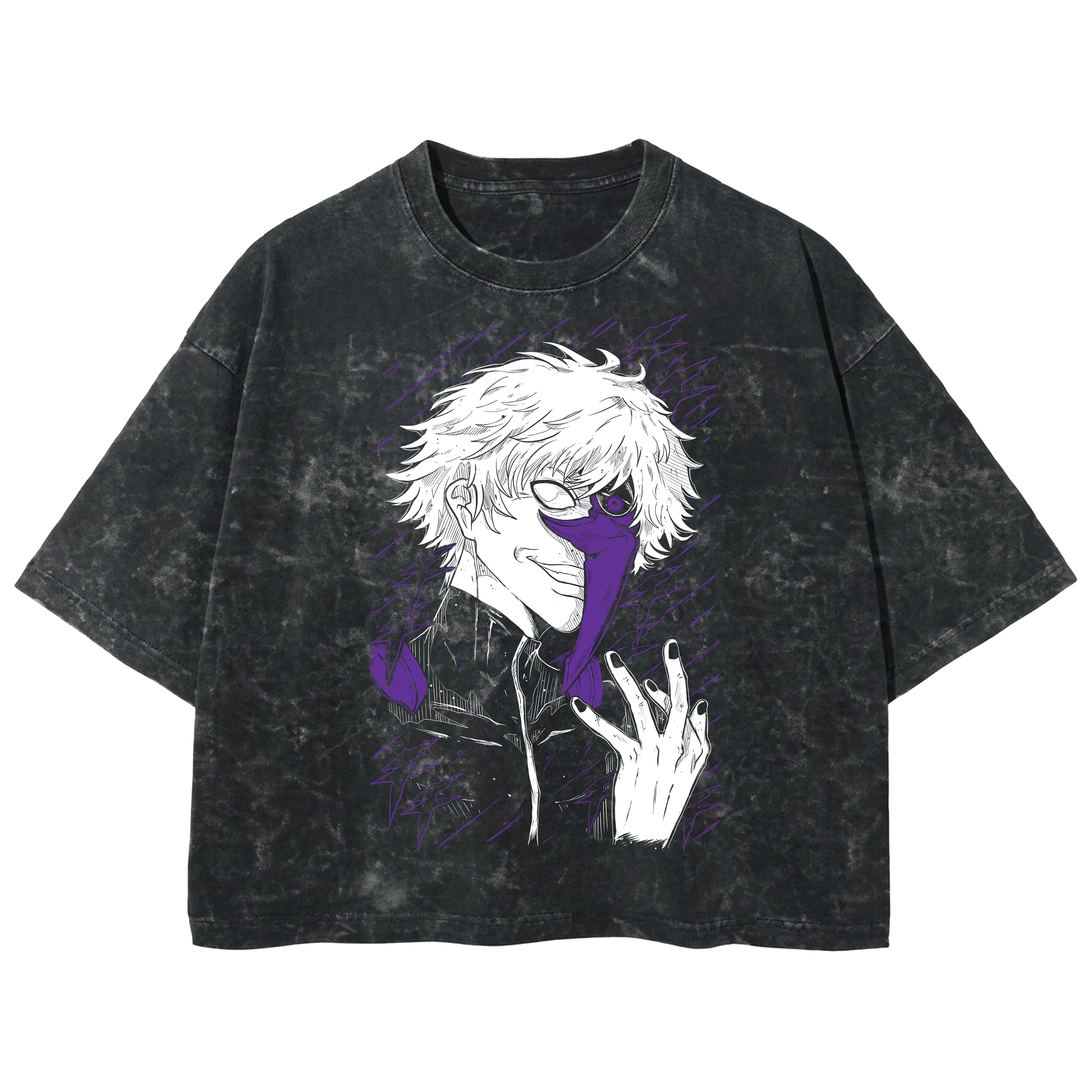 Playera streetwear premium de anime y gaming ExtraLife MX, corte boxy deluxe mineral wash heavyweight en color Acid Wash, moda urbana mexicana de culto.