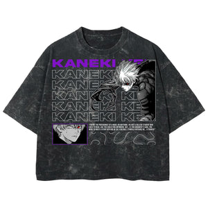 Playera streetwear premium de anime y gaming ExtraLife MX, corte boxy deluxe mineral wash heavyweight en color Acid Wash, moda urbana mexicana de culto.