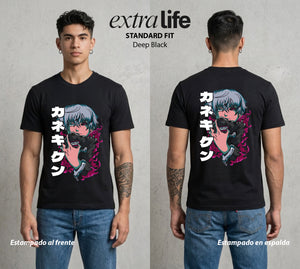 Ciudad de Ghouls | El Combatiente del Fuego #04348 - Playera Standard Fit | Deep Black - Foto en modelo