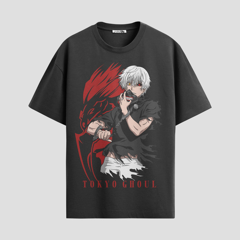 Playera urbana de anime y gaming ExtraLife MX, corte Standard Fit unisex ligero y transpirable en color Deep Black y Pure White, ropa de uso diario para gym y casual.