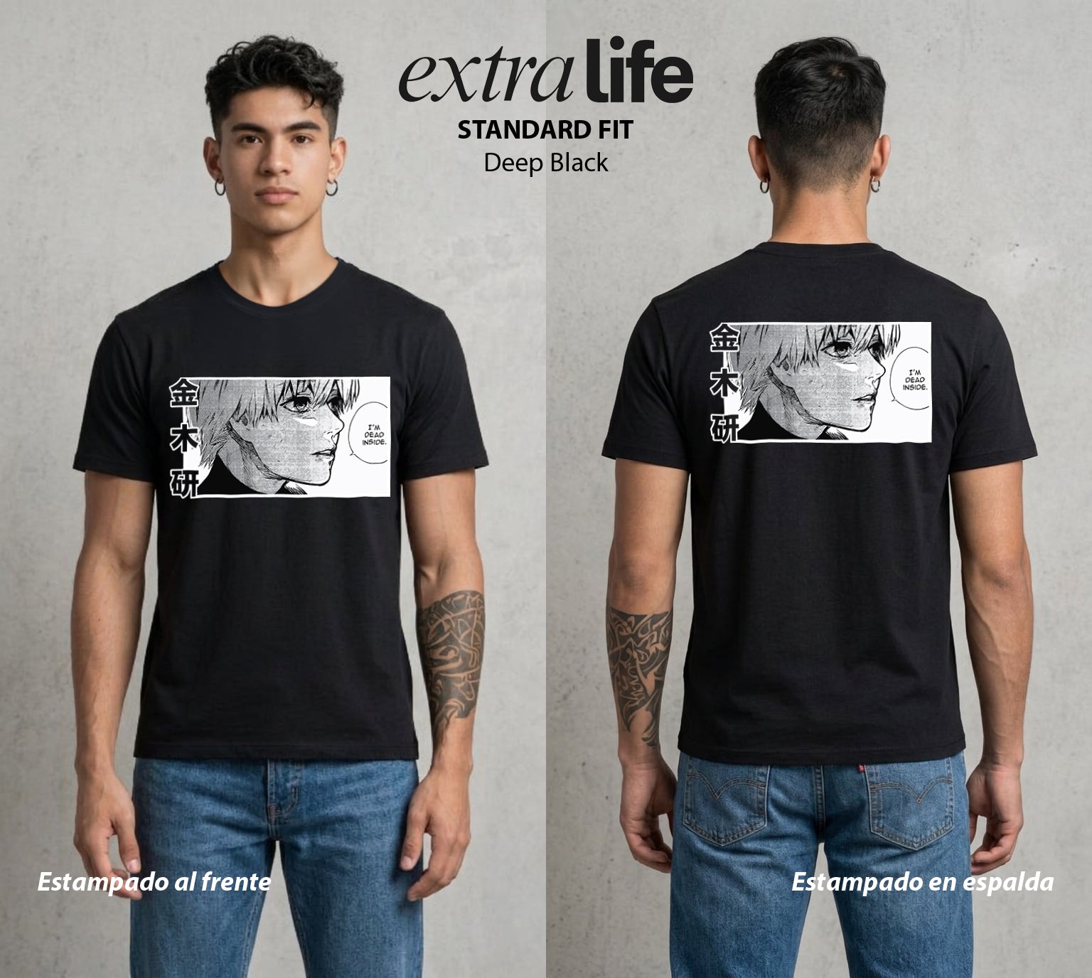 Ciudad de Ghouls | El Discipulo del Maestro #04353 - Playera Standard Fit | Deep Black - Foto en modelo