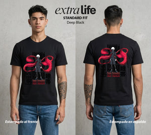 Ciudad de Ghouls | El Heroe del Bien #04356 - Playera Standard Fit | Deep Black - Foto en modelo