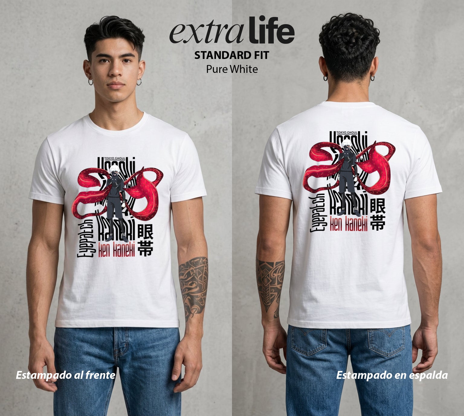 Ciudad de Ghouls | El Heroe del Bien #04356 - Playera Standard Fit | Pure White - Foto en modelo