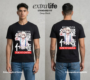 Ciudad de Ghouls | Los Ghouls del Bien #04360 - Playera Standard Fit | Deep Black - Foto en modelo