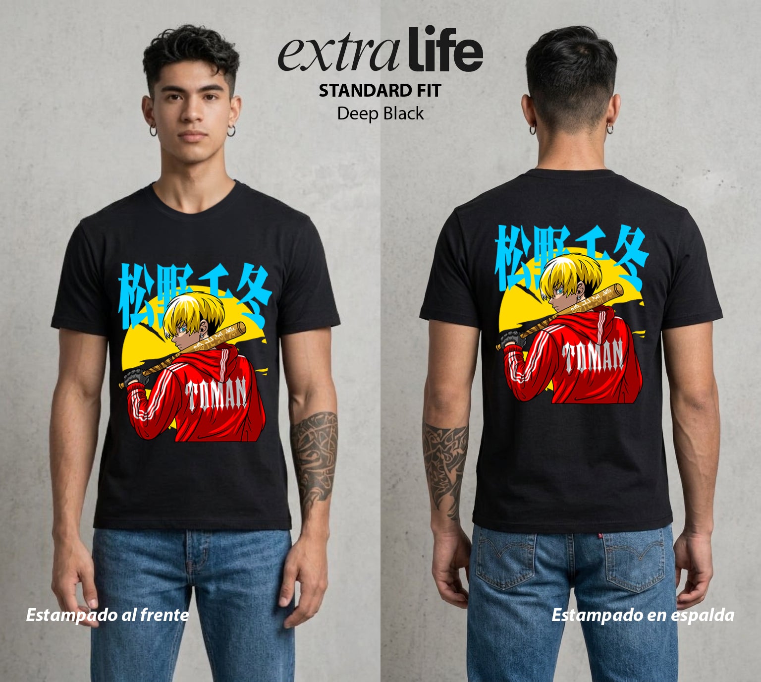 Pandillas del Tiempo | La Lealtad del Colmillo #04365 - Playera Standard Fit | Deep Black - Foto en modelo