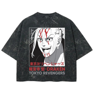 Playera streetwear premium de anime y gaming ExtraLife MX, corte boxy deluxe mineral wash heavyweight en color Acid Wash, moda urbana mexicana de culto.