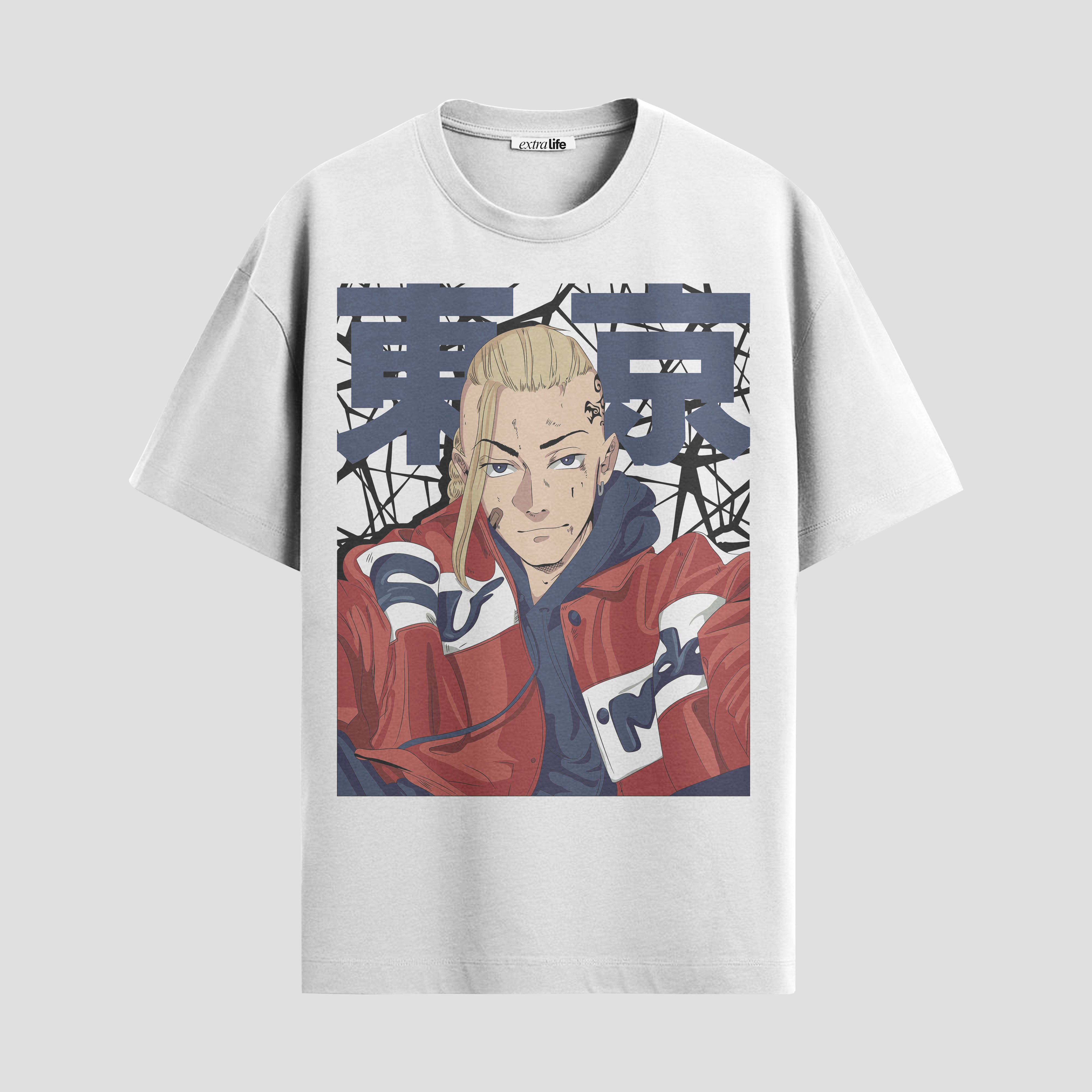 Playera urbana de anime y gaming ExtraLife MX, corte Standard Fit unisex ligero y transpirable en color Deep Black y Pure White, ropa de uso diario para gym y casual.