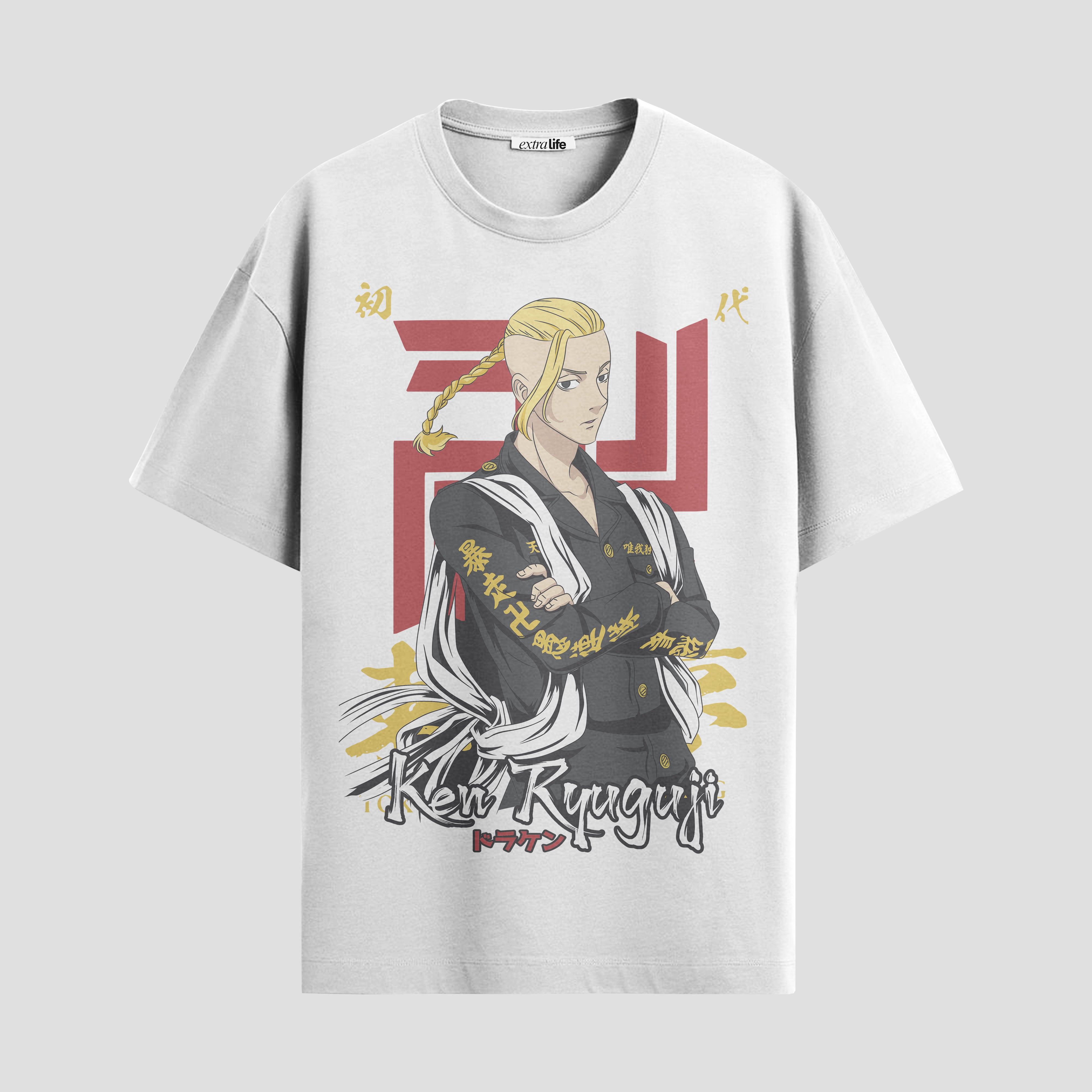 Playera urbana de anime y gaming ExtraLife MX, corte Standard Fit unisex ligero y transpirable en color Deep Black y Pure White, ropa de uso diario para gym y casual.