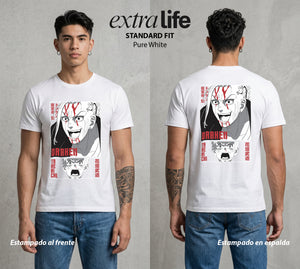 Pandillas del Tiempo | El Viajero del Tiempo #04379 - Playera Standard Fit | Pure White - Foto en modelo