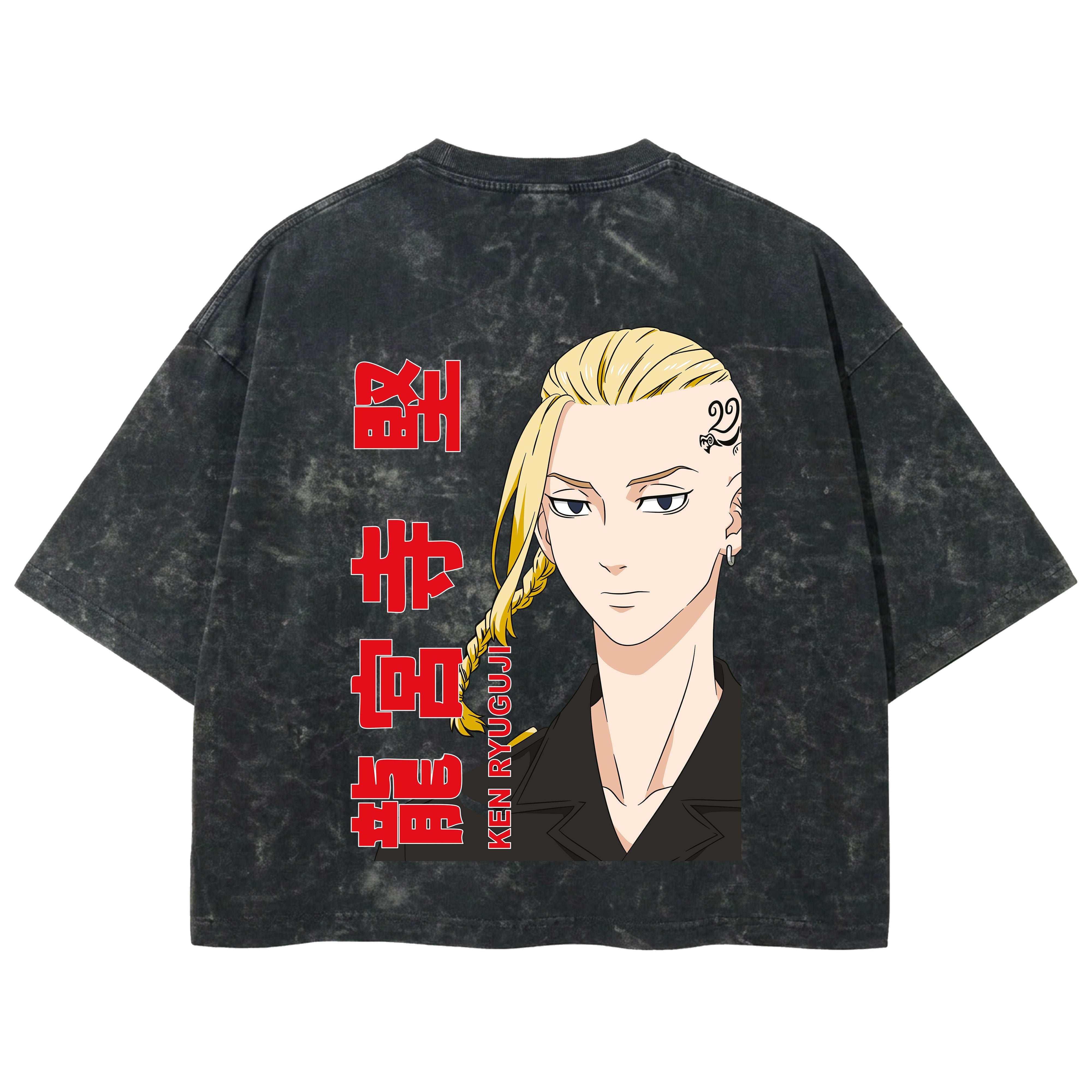 Playera streetwear premium de anime y gaming ExtraLife MX, corte boxy deluxe mineral wash heavyweight en color Acid Wash, moda urbana mexicana de culto.