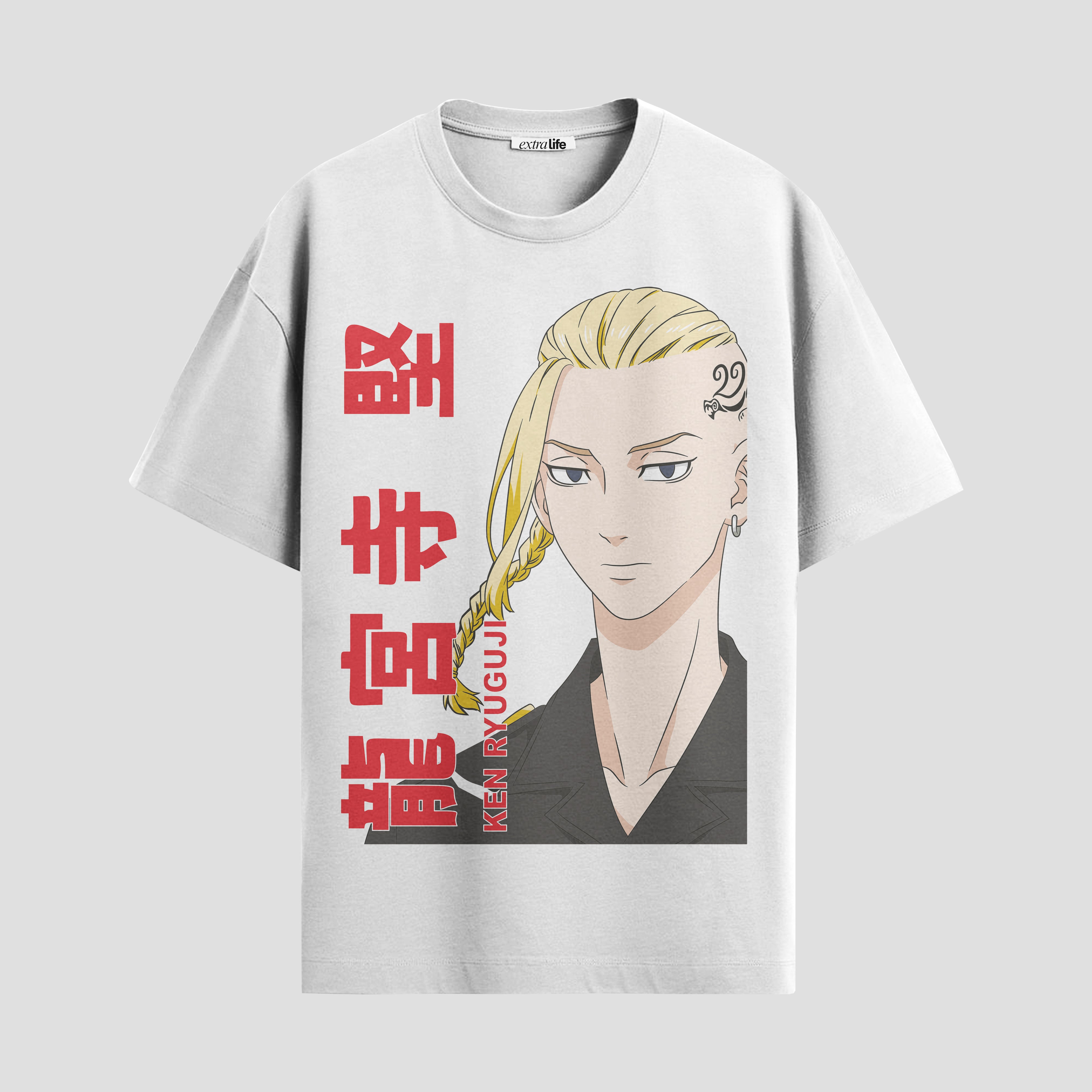 Playera urbana de anime y gaming ExtraLife MX, corte Standard Fit unisex ligero y transpirable en color Deep Black y Pure White, ropa de uso diario para gym y casual.