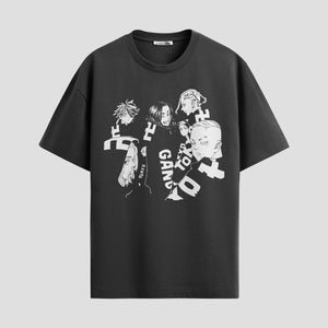 Playera urbana de anime y gaming ExtraLife MX, corte Standard Fit unisex ligero y transpirable en color Deep Black y Pure White, ropa de uso diario para gym y casual.