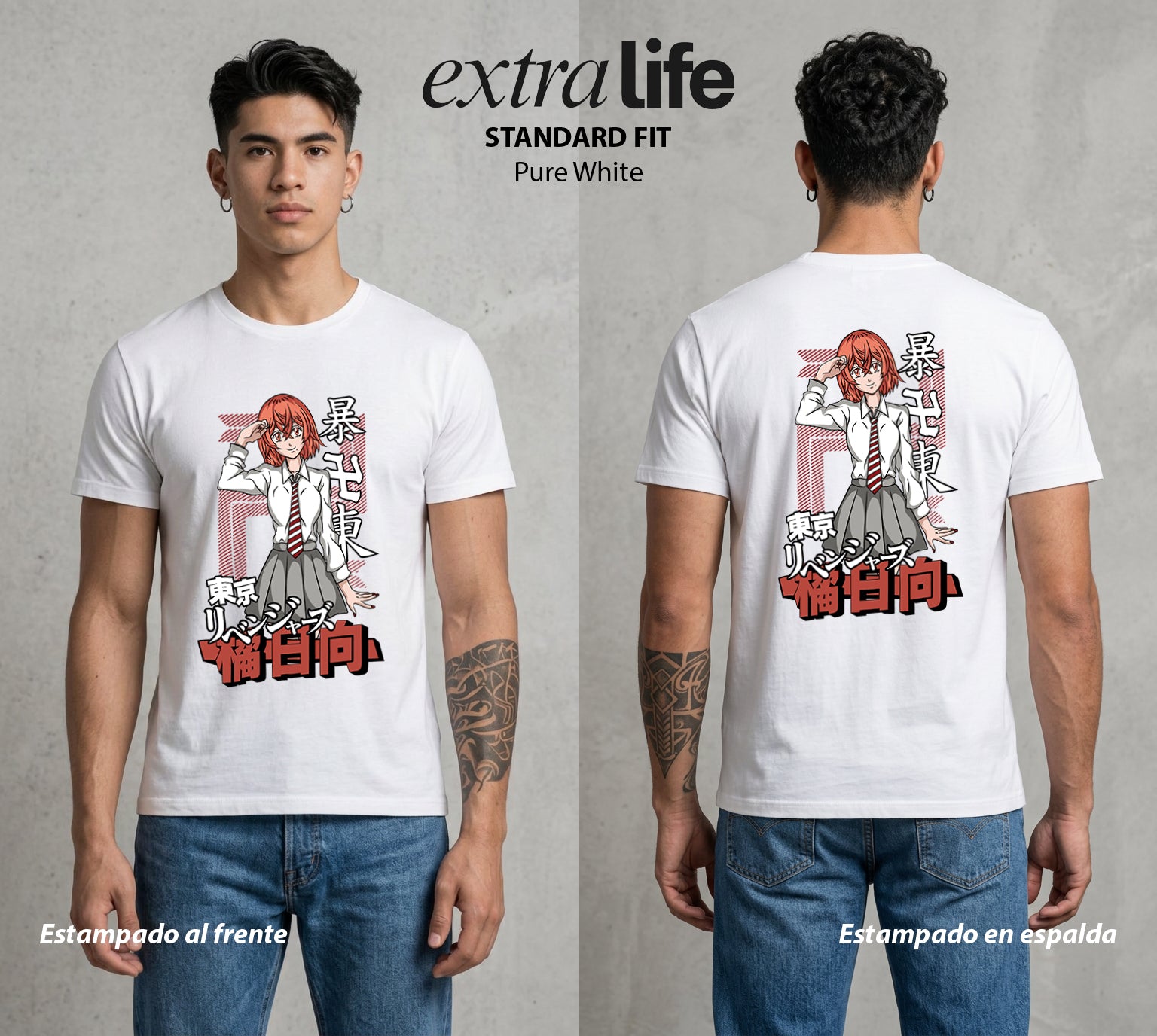 Pandillas del Tiempo | El Amor Silencioso #04384 - Playera Standard Fit | Pure White - Foto en modelo