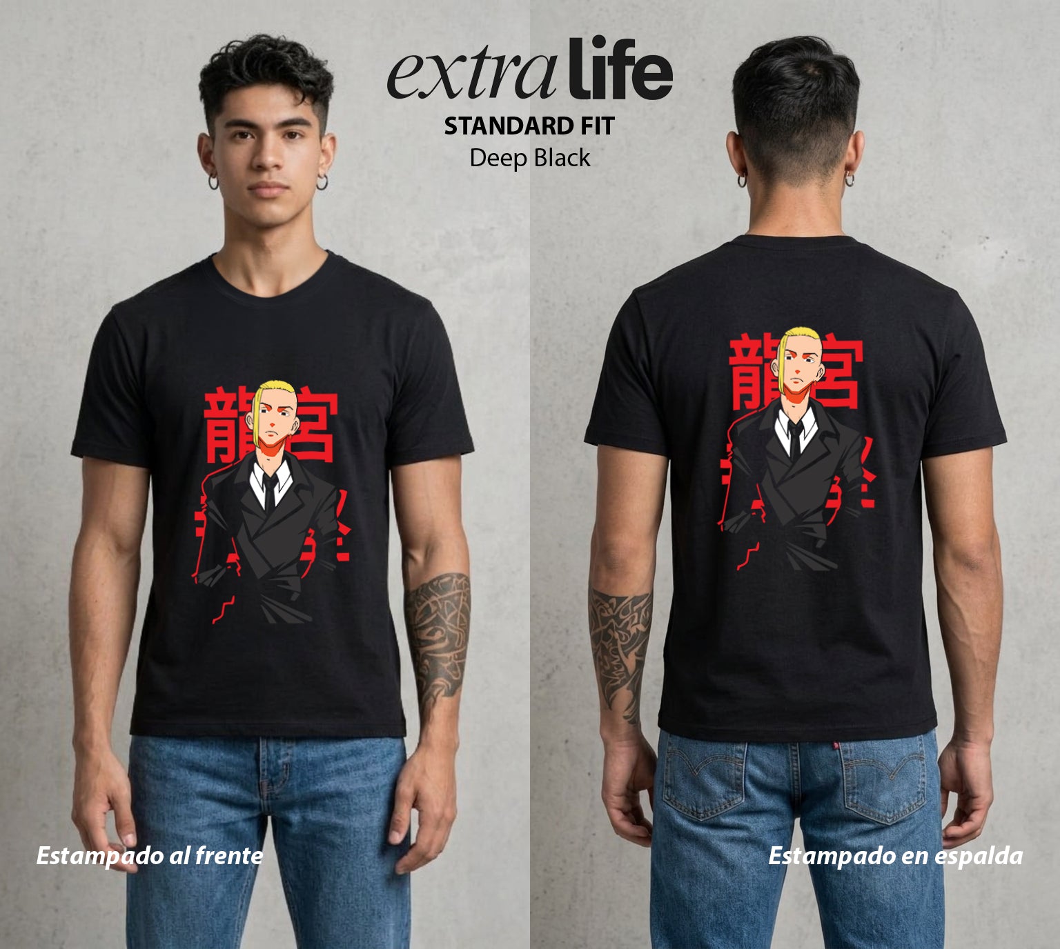 Pandillas del Tiempo | El Discipulo del Maestro #04388 - Playera Standard Fit | Deep Black - Foto en modelo