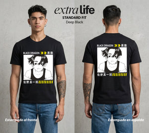 Pandillas del Tiempo | El Mickey del Bien #04391 - Playera Standard Fit | Deep Black - Foto en modelo