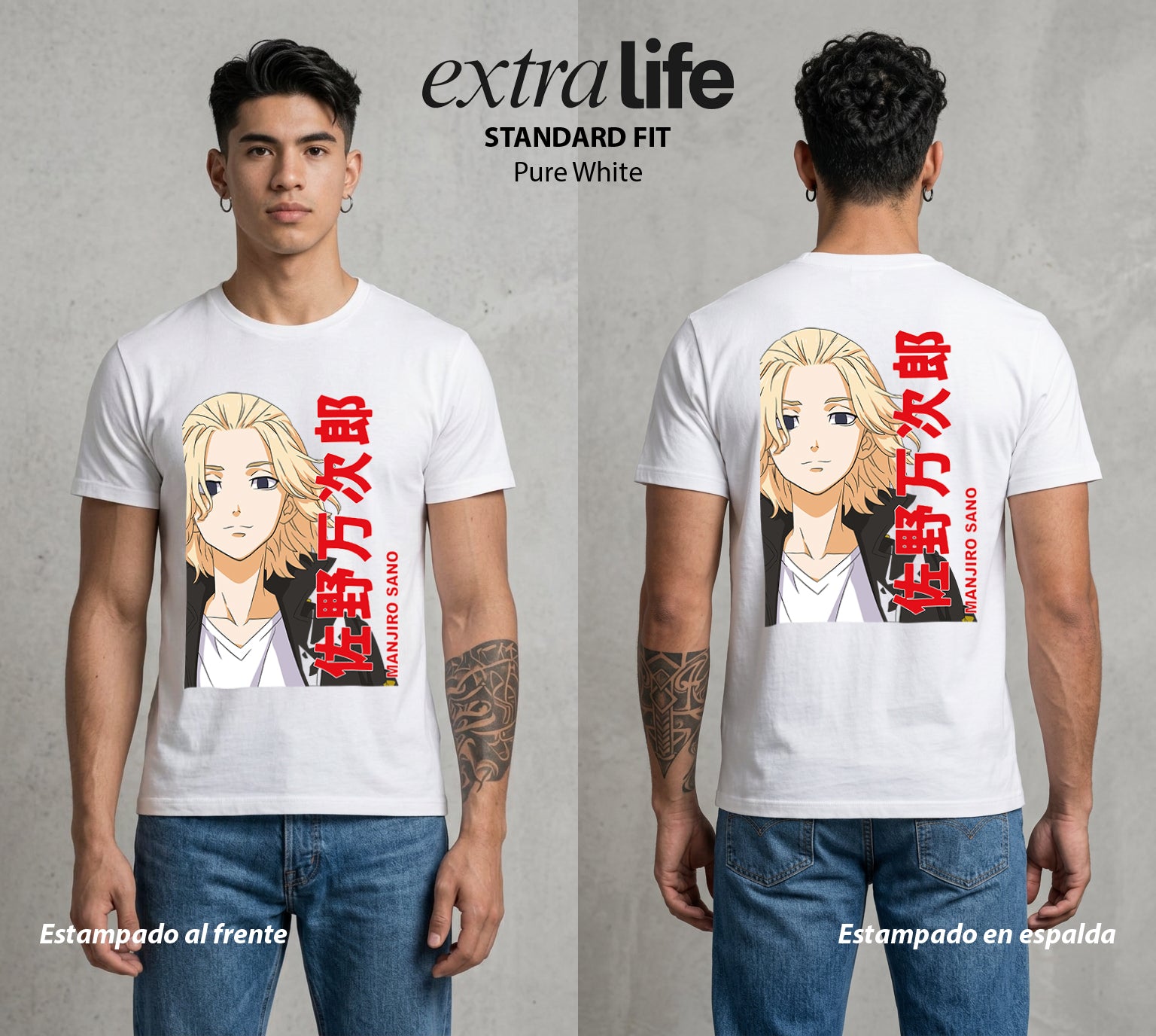 Pandillas del Tiempo | El Lider del Poder #04392 - Playera Standard Fit | Pure White - Foto en modelo