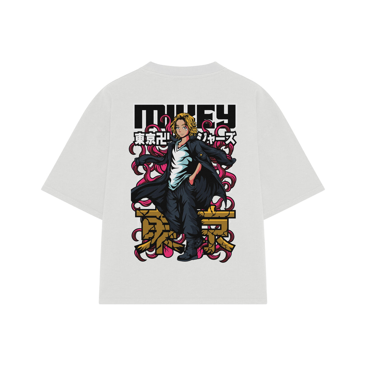 Playera streetwear premium de anime y gaming ExtraLife MX, corte oversized drop shoulder ligero y fresco en color Deep Black y Off-White, moda urbana mexicana de culto.