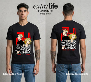 Pandillas del Tiempo | El Dragon del Norte #04398 - Playera Standard Fit | Deep Black - Foto en modelo