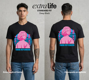 Pandillas del Tiempo | El Mas Peligroso del Toman #04399 - Playera Standard Fit | Deep Black - Foto en modelo
