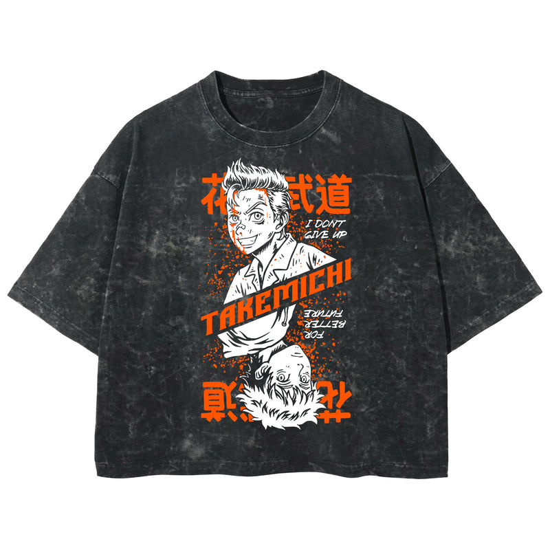 Playera streetwear premium de anime y gaming ExtraLife MX, corte boxy deluxe mineral wash heavyweight en color Acid Wash, moda urbana mexicana de culto.
