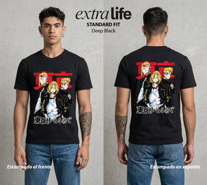 Pandillas del Tiempo | El Dragon del Norte #04410 - Playera Standard Fit | Deep Black - Foto en modelo