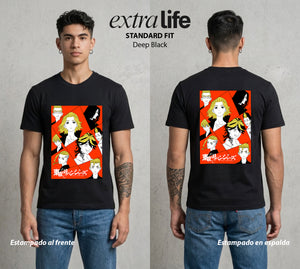 Pandillas del Tiempo | El Ejercito del Bien #04413 - Playera Standard Fit | Deep Black - Foto en modelo