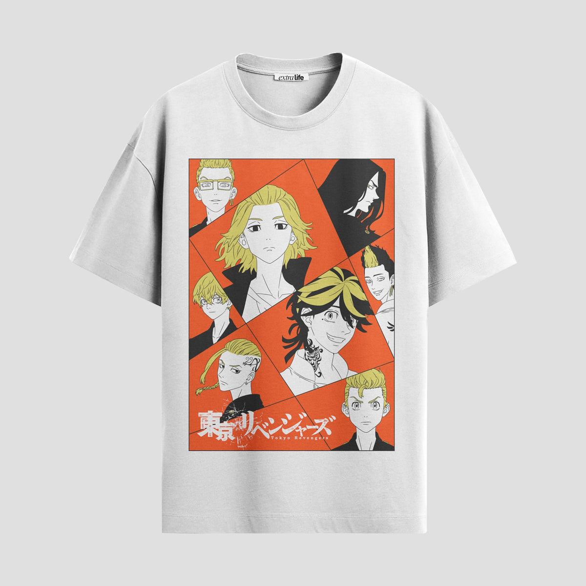 Playera urbana de anime y gaming ExtraLife MX, corte Classic Premium unisex ligero y transpirable en color Deep Black y Pure White, ropa de uso diario para gym y casual.