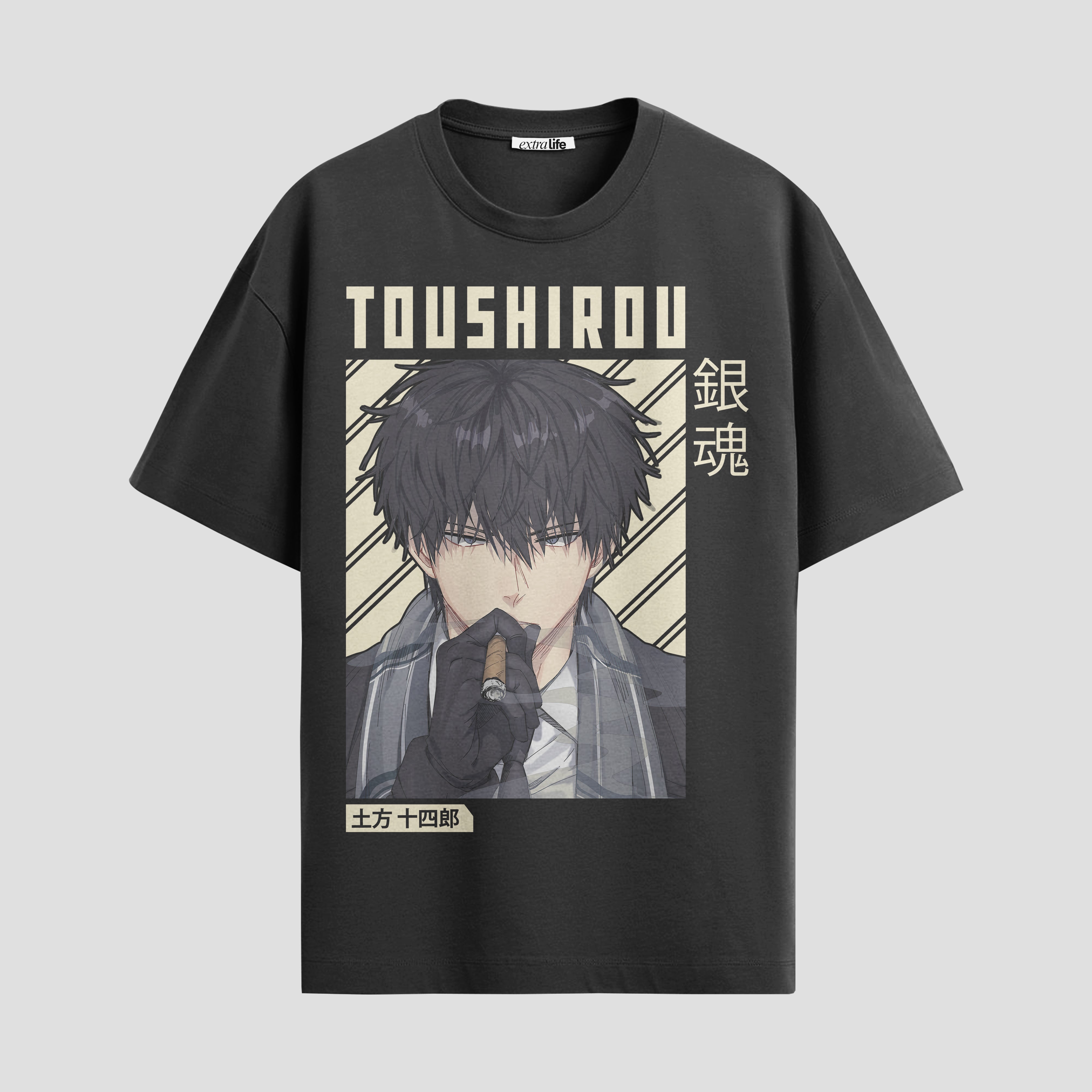 Playera urbana de anime y gaming ExtraLife MX, corte Standard Fit unisex ligero y transpirable en color Deep Black y Pure White, ropa de uso diario para gym y casual.