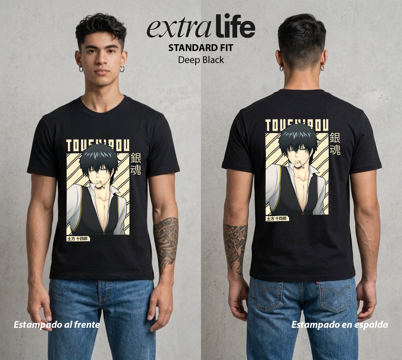 El Samurai sin Trabajo | El Vice Comandante #04421 - Playera Standard Fit | Deep Black - Foto en modelo