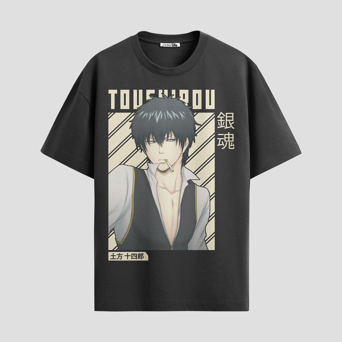 Playera urbana de anime y gaming ExtraLife MX, corte Classic Premium unisex ligero y transpirable en color Deep Black y Pure White, ropa de uso diario para gym y casual.