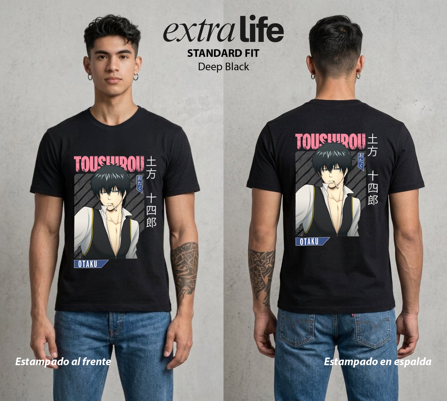 El Samurai sin Trabajo | La Mayonesa del Poder #04424 - Playera Standard Fit | Deep Black - Foto en modelo