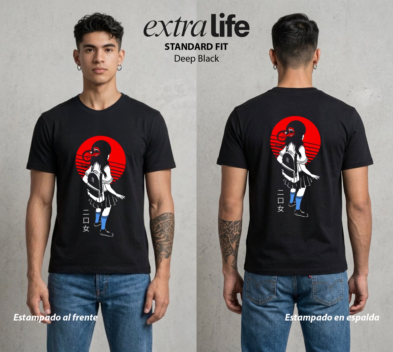 La Leyenda Urbana | La Leyenda del Bien #04434 - Playera Standard Fit | Deep Black - Foto en modelo
