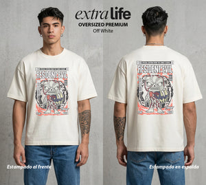 El Mundo Infectado | El Tirano del Bien #04435 - Playera Oversized Premium | Off White - Foto en modelo