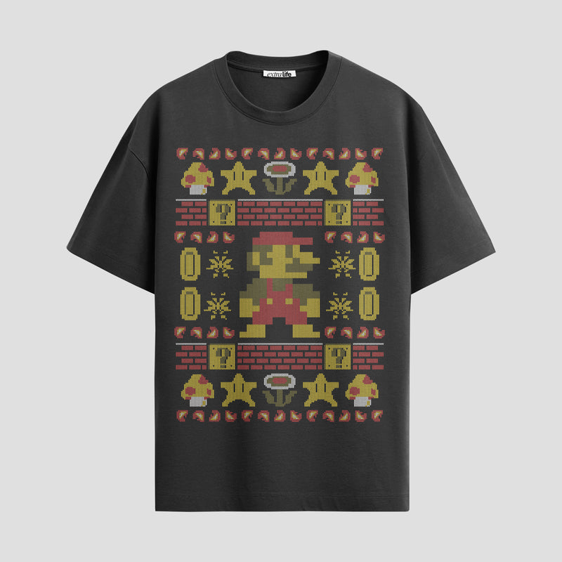 Playera urbana de anime y gaming ExtraLife MX, corte Standard Fit unisex ligero y transpirable en color Deep Black y Pure White, ropa de uso diario para gym y casual.