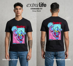 El Gigante de Luz | El Gigante del Bien #04438 - Playera Standard Fit | Deep Black - Foto en modelo