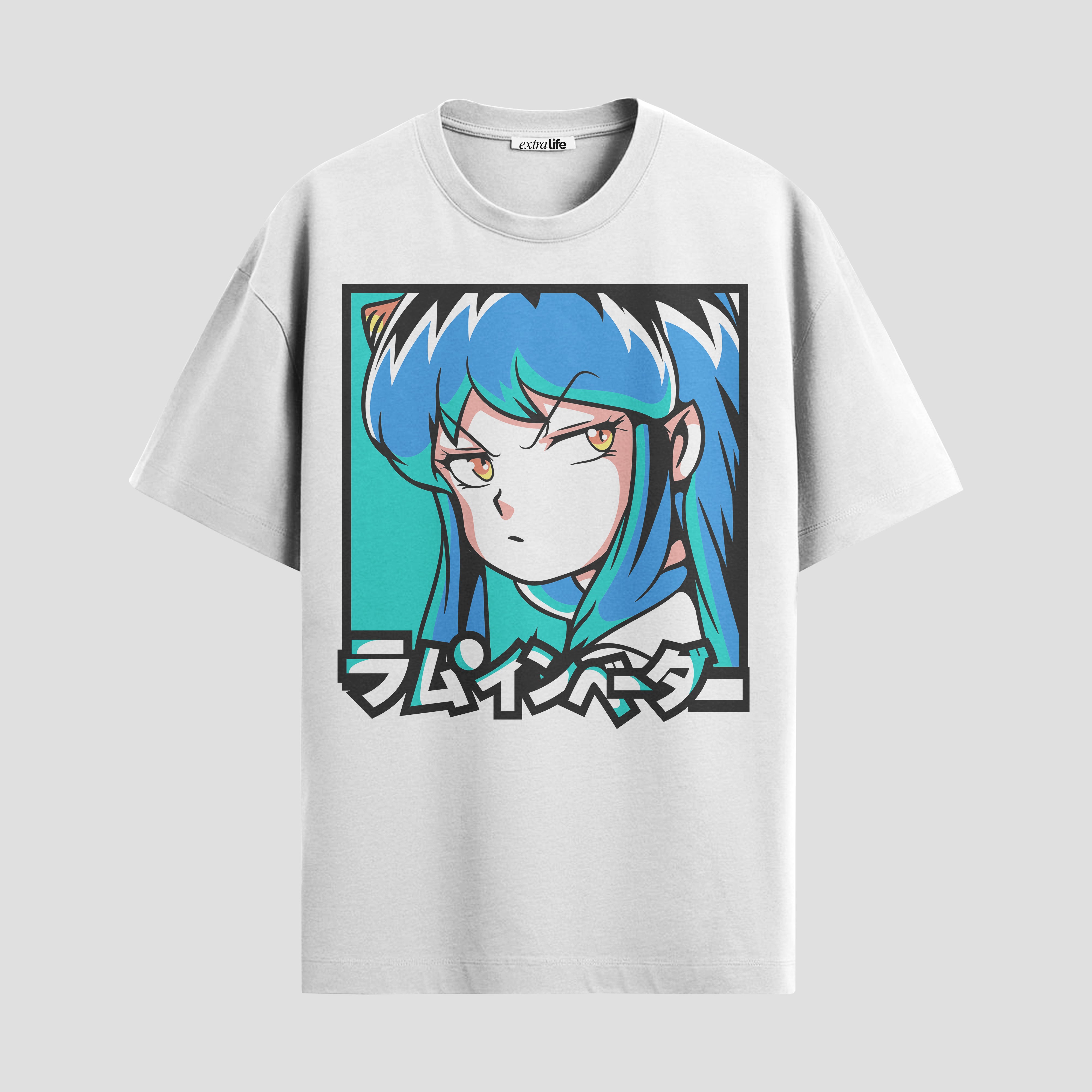 Playera urbana de anime y gaming ExtraLife MX, corte Standard Fit unisex ligero y transpirable en color Deep Black y Pure White, ropa de uso diario para gym y casual.