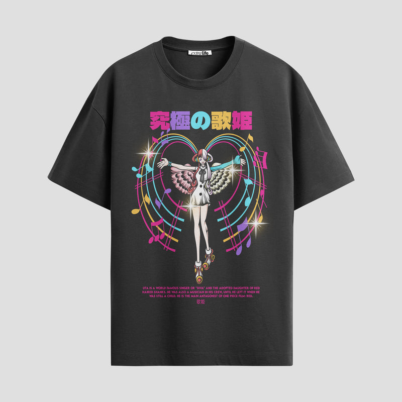 Playera urbana de anime y gaming ExtraLife MX, corte Standard Fit unisex ligero y transpirable en color Deep Black y Pure White, ropa de uso diario para gym y casual.