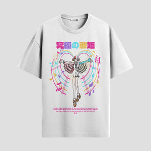 Playera urbana de anime y gaming ExtraLife MX, corte Standard Fit unisex ligero y transpirable en color Deep Black y Pure White, ropa de uso diario para gym y casual.