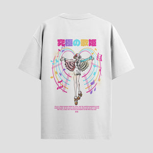 Playera urbana de anime y gaming ExtraLife MX, corte Standard Fit unisex ligero y transpirable en color Deep Black y Pure White, ropa de uso diario para gym y casual.