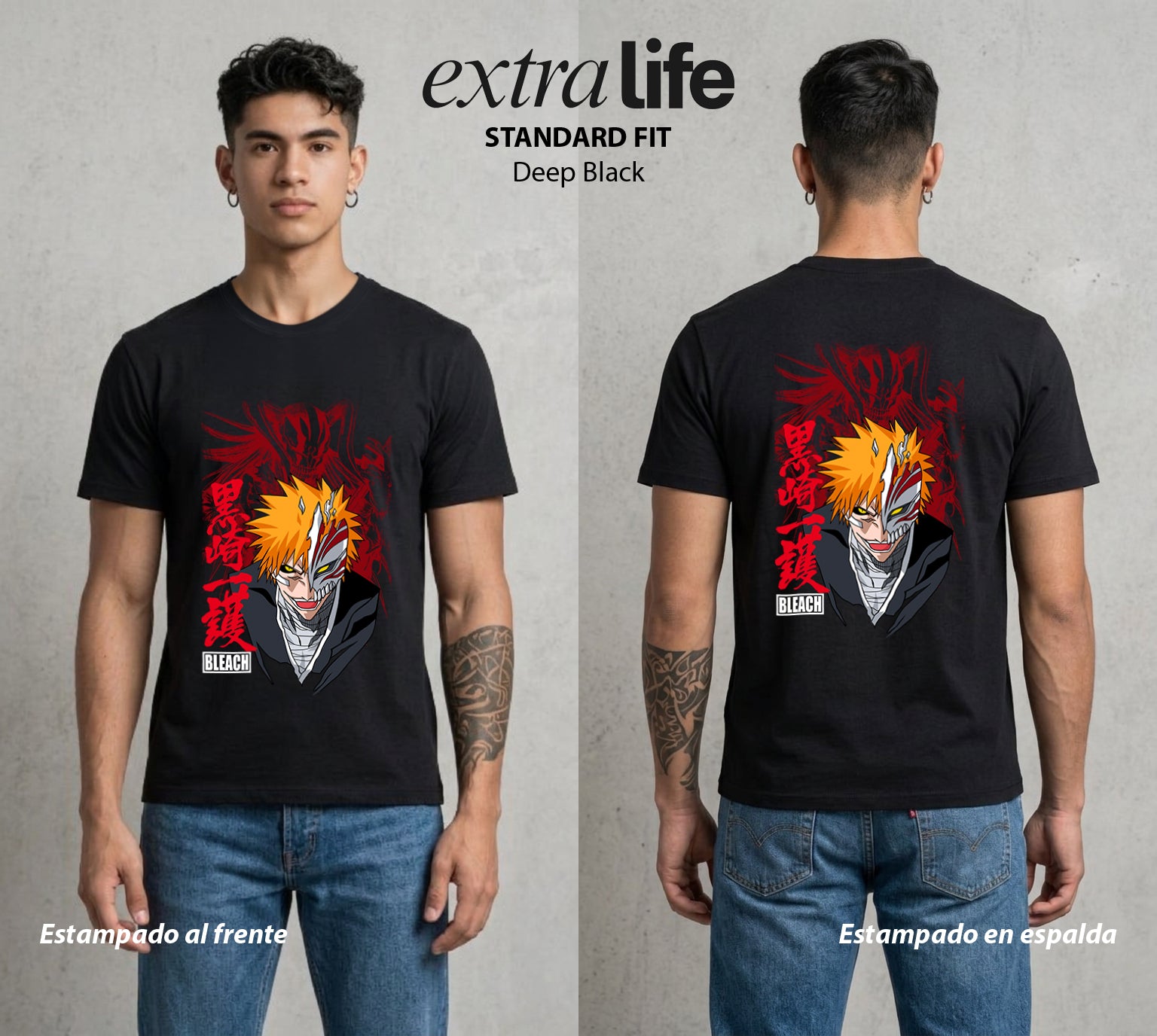 El Guardian de las Cartas | El Guardian del Bien #04449 - Playera Standard Fit | Deep Black - Foto en modelo