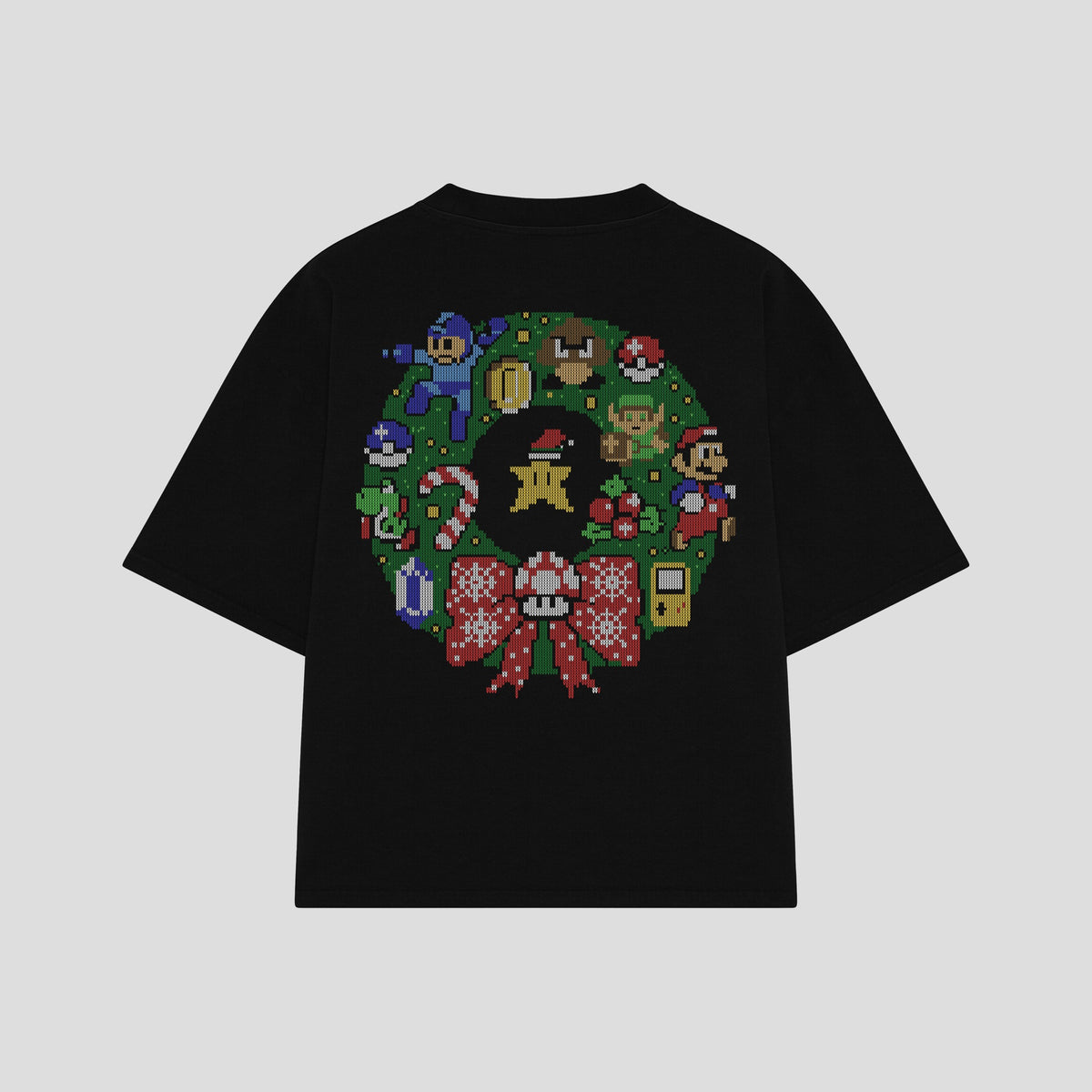 Playera streetwear premium de anime y gaming ExtraLife MX, corte oversized drop shoulder ligero y fresco en color Deep Black y Off-White, moda urbana mexicana de culto.